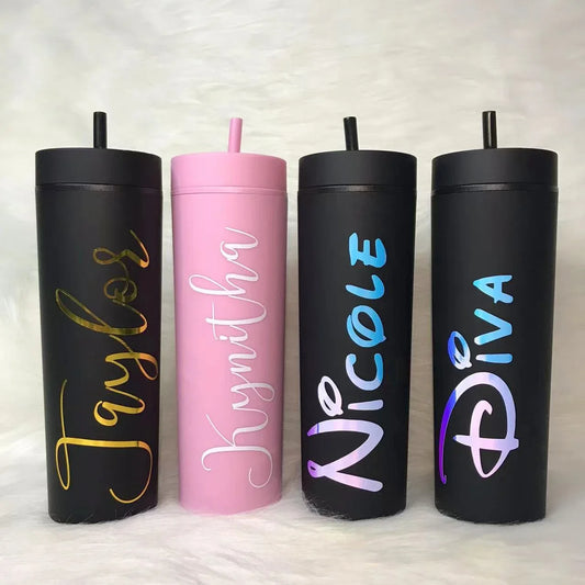 NameGlow Cool Contour Skinny Tumbler